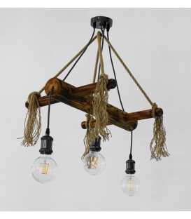 Wood and rope pendant light 232
