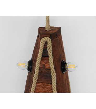 Wood, metal and rope floor lamp 263