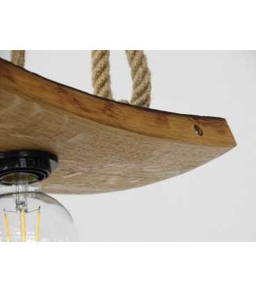 Wood and rope pendant light 270