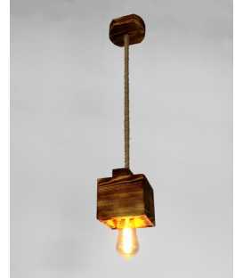 Wood and rope pendant light 277