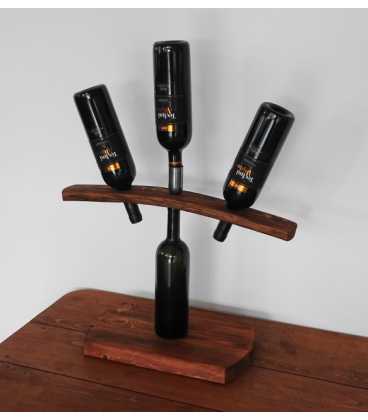 Weinflaschenhalter aus Holz für drei Flaschen 286