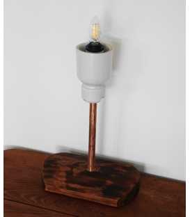 Decorative wood, copper pipe and an old porcelain insulator 295