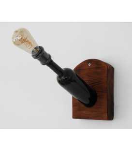 Glass bottle and wood wall light 302