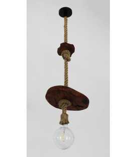 Wood and rope pendant light 312