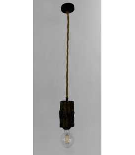 Wood and rope pendant light 328