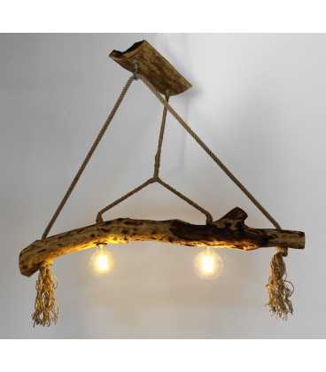 Wood and rope pendant light 330