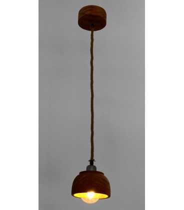 Wood and rope pendant light 332