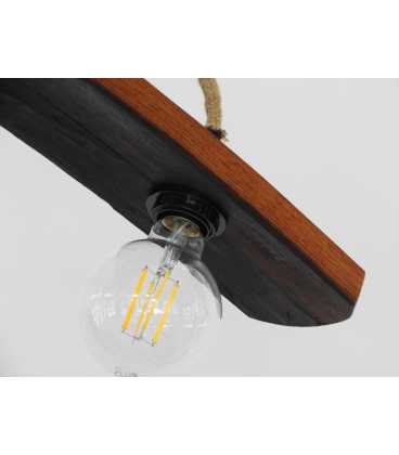 Wood and rope pendant light 346