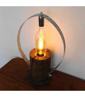 Wood, metal and glass bottle decorative table light 351