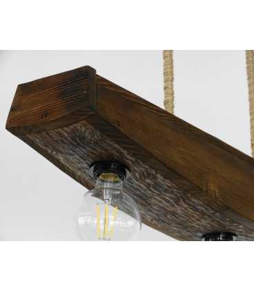 Κρεμαστό φωτιστικό οροφής από ξύλο και σχοινί 357