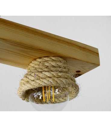 Πλαφονιέρα οροφής από ξύλο και σχοινί 360
