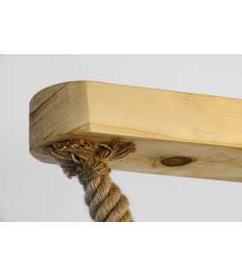 Wood and rope pendant light 379