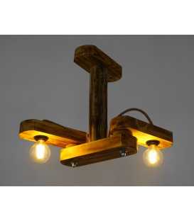 Wood and rope ceiling light 388