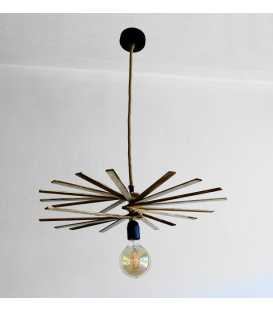 Wood and rope pendant light 415