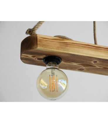 Wood and rope pendant light 423