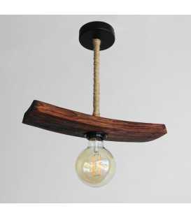Wood and rope pendant light 429