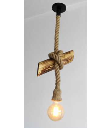 Wood and rope pendant light 227