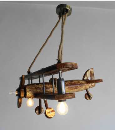 Wood and rope pendant light 433