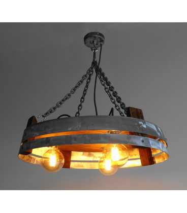 Wood and metal pendant light 459