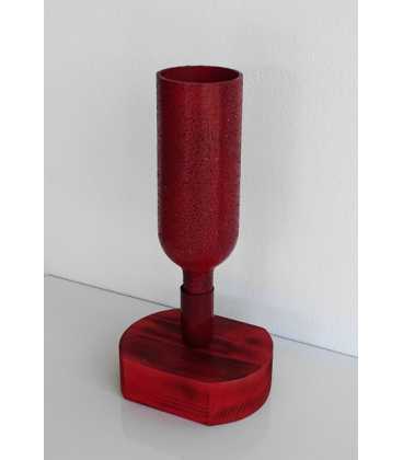 Wood and glass bottle vase 473