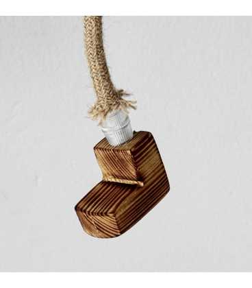 Kreative Wandleuchte aus Holz und Seil "Kleiner Mann auf Schaukel" 501