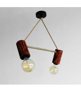 Wood and rope pendant light 502