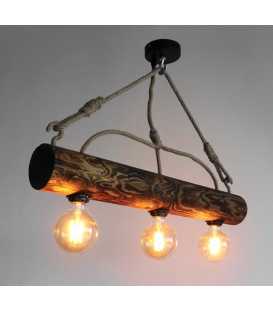 Wood and rope pendant light 508