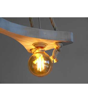 Wood and rope pendant light 511