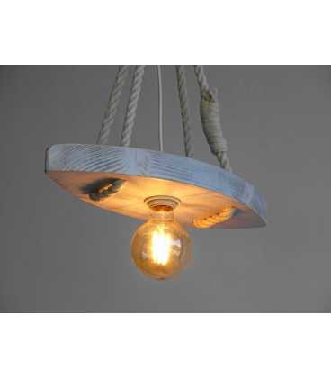 Wood and rope pendant light 513