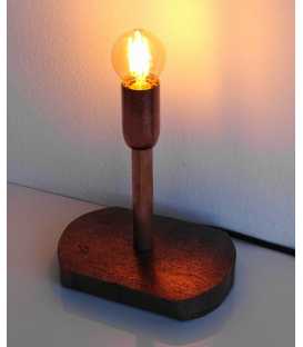Wood and copper pipe table light 515