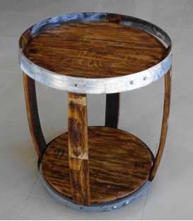 Oak wine barrel side table 539