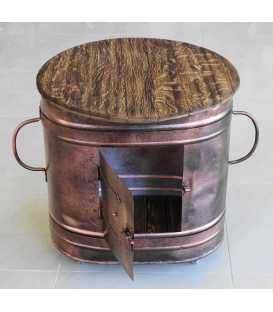 Stehtisch-Bartisch aus altem Wasserbehälter und Eichenfass 541