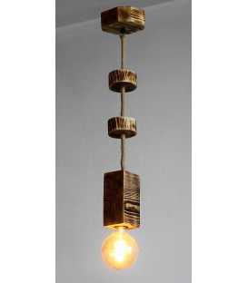 Wood and rope pendant lamp 602