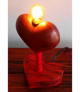 Wooden table lamp "Heart" 610