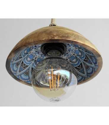 Wooden bowl pendant light 571