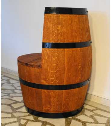 Σετ 2 πολυθρόνες με τραπέζι από ξύλινα βαρέλια κρασιού 049