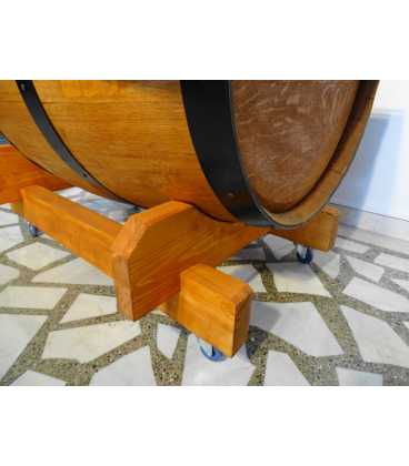 Τραπέζι από ξύλινο βαρέλι κρασιού με τζάμι