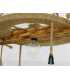 Κρεμαστό φωτιστικό οροφής από ξύλο, μέταλλο και σχοινί 065