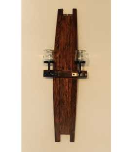 Wine barrel stave wall candle holder 066