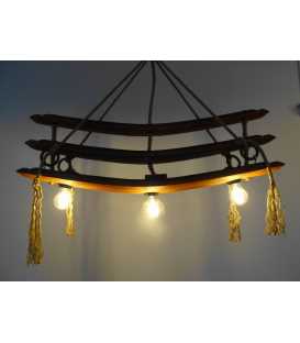 Wood and rope pendant light 071