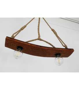 Wood and rope pendant light 076