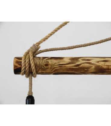 Holz und Seil hängende Deckenleuchte 078