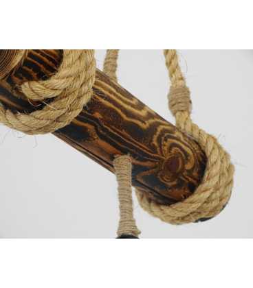 Holz und Seil hängende Deckenleuchte 087