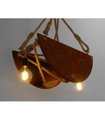 Wood and rope pendant light 088