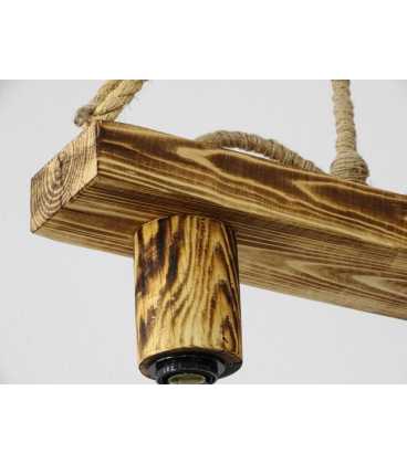 Holz und Seil hängende Deckenleuchte 096