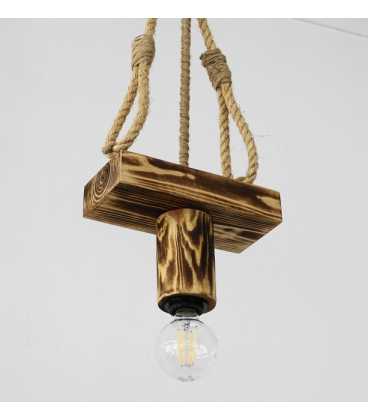 Wood and rope pendant light 097