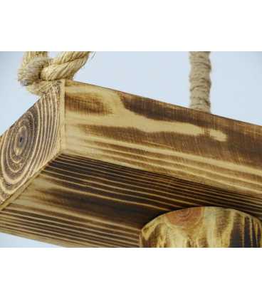 Holz und Seil hängende Deckenleuchte 097