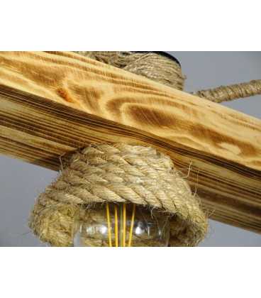 Wood and rope pendant light 111