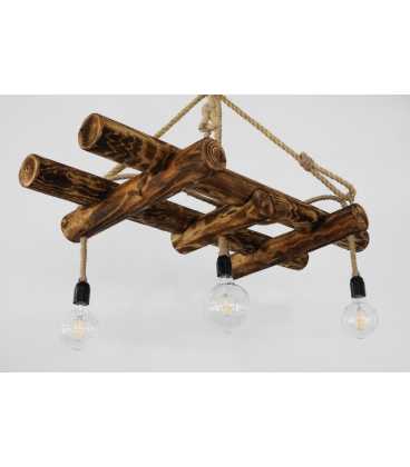 Wood and rope pendant light 117