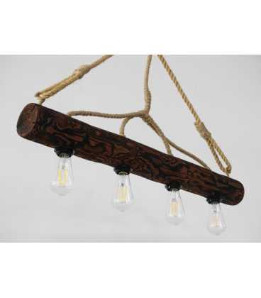 Wood and rope pendant light 129
